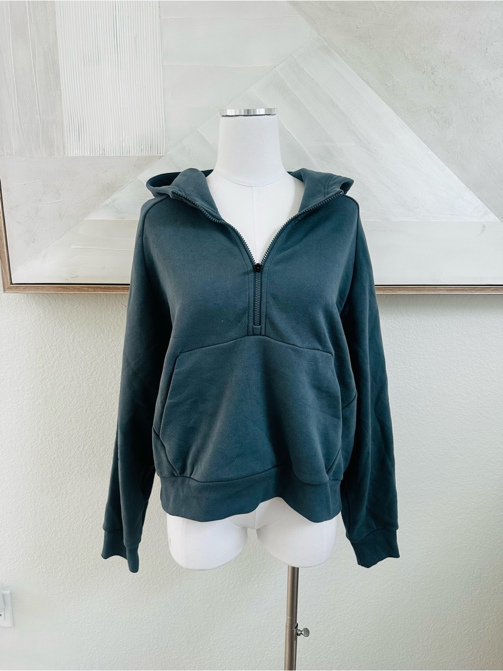 NWT Athleta Easy Fleece-Zip Hooded Sweatshirt in Dark Teal